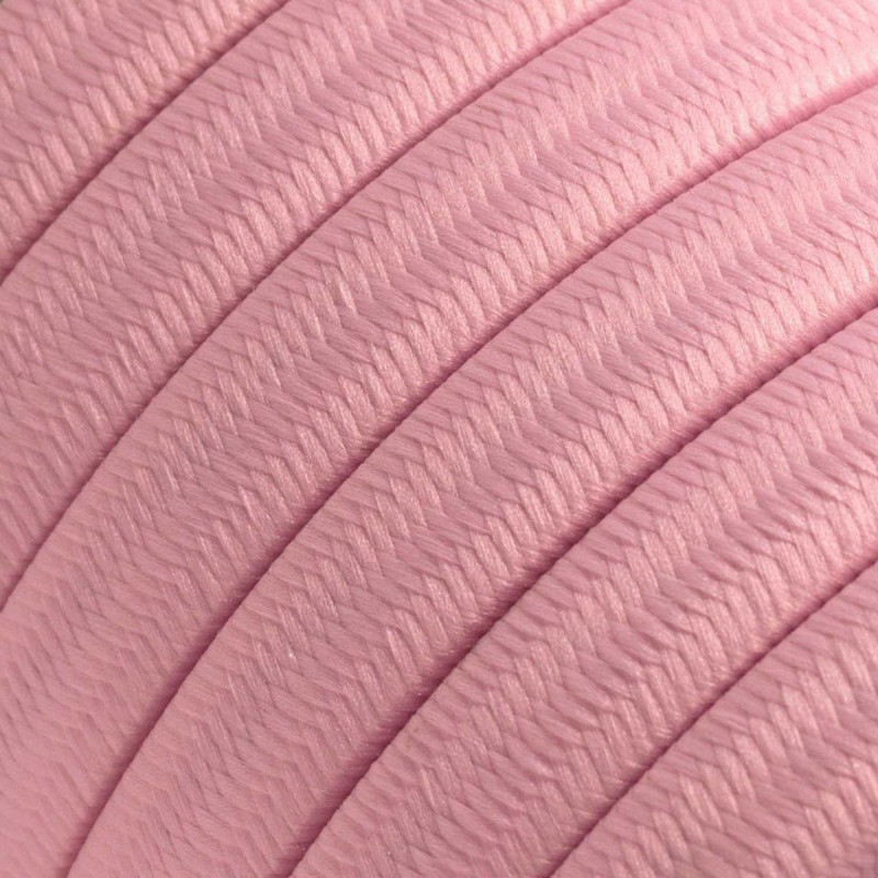 Płaski przewód w różowym oplocie Rayon fabric Baby Pink CM16 odpowiedni do systemu Filé i Lumet Creative-Cables