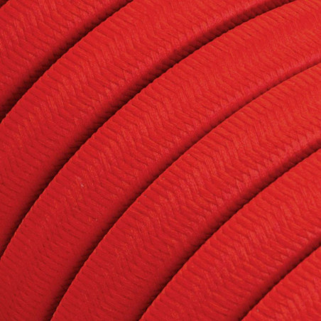 Płaski przewód w czerwonym oplocie Rayon fabric Red CM09 odpowiedni do systemu Filé i Lumet Creative-Cables