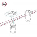 Płaski przewód w czerwonym oplocie Rayon fabric Red CM09 odpowiedni do systemu Filé i Lumet Creative-Cables