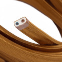 Płaski przewód w brązowym oplocie Rayon fabric Whiskey CM22 odpowiedni do systemu Filé i Lumet Creative-Cables