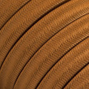 Płaski przewód w brązowym oplocie Rayon fabric Whiskey CM22 odpowiedni do systemu Filé i Lumet Creative-Cables