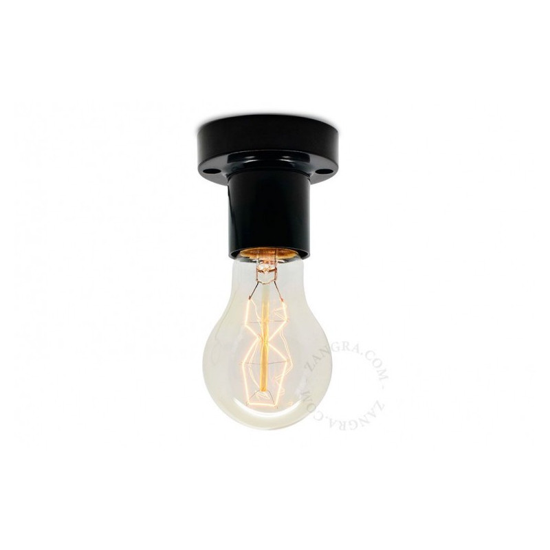 Black bakelite lamp holder light.061 E27 Zangra