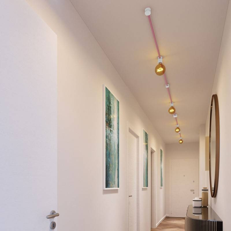 Filé System Symmetric Kit - zestaw z 5m przewodem świetlnym i 9 białymi lakierowanymi drewnianymi elementami Creative-Cables