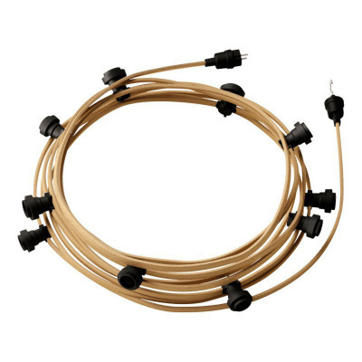 Ready-to-use 12,5m Lumet String Light with Kit with 10 black Lamp Holders, Hook and Plug Creative Cables