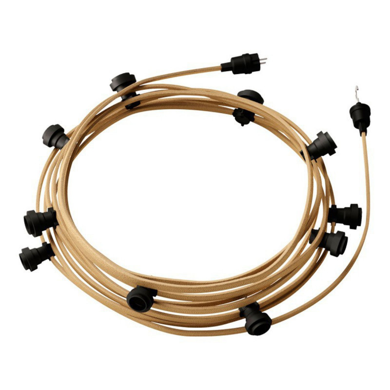Ready-to-use 12,5m Lumet String Light with Kit with 10 black Lamp Holders, Hook and Plug Creative Cables