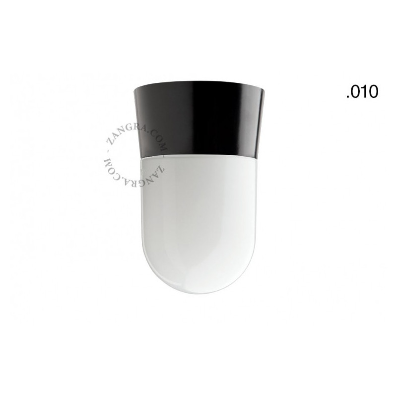 Bakelite lamp, czarna, szklany klosz light.069.c.b.glass010 E27 Zangra