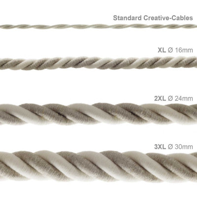 2XL Kabel skręcany w podwójnym oplocie z bawełny i lnu trzyżyłowy 3x1x0.75 Creative Cables