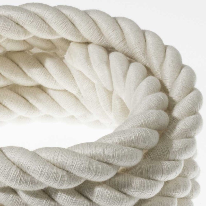 2XL electrical cord, electrical cable 3x0,75. Raw cotton fabric covering. Diameter 24mm Creative Cables
