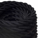 2XL czarny błyszczący kabel skręcany w podwójnym oplocie tekstylnym trzyżyłowy 3x1x0.75 Creative Cables