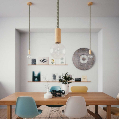 2XL electrical cord, electrical cable 3x0,75. Natural linen fabric covering. Diameter 24mm Creative Cables