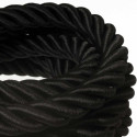 3XL Czarny błyszczący kabel skręcany w podwójnym oplocie trzyżyłowy 3x1x0.75 Creative Cables