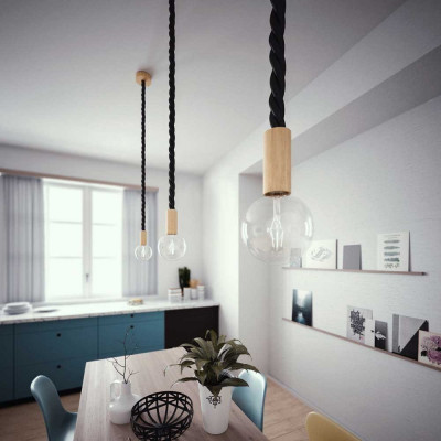 3XL Czarny błyszczący kabel skręcany w podwójnym oplocie trzyżyłowy 3x1x0.75 Creative Cables