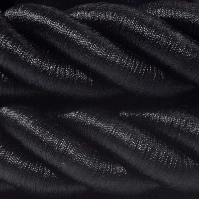 3XL electrical cord, electrical cable 3x0,75. Shiny black fabric covering. Diameter 30mm Creative Cables