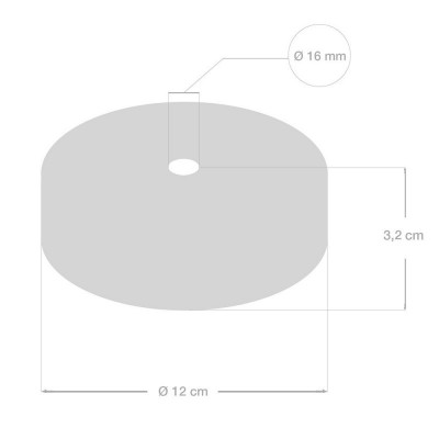 Wooden black ceiling rose kit for XL cord Creative-Cables