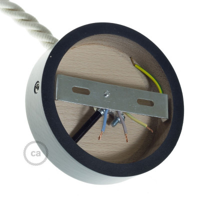 Wooden black ceiling rose kit for XL cord Creative-Cables
