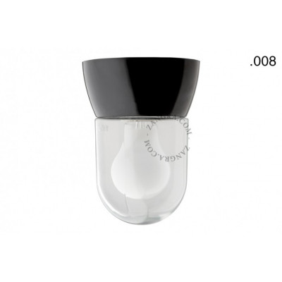 Lampa czarna ze szklanym kloszem light.062.c.glass008 E27 Zangra
