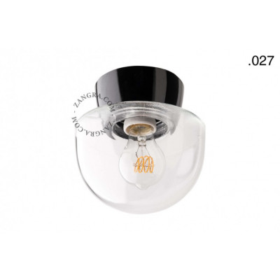 Lampa czarna ze szklanym kloszem light.062.c.glass027 E27 Zangra