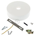 Wooden white ceiling rose kit for 2XL cord Creative-Cables