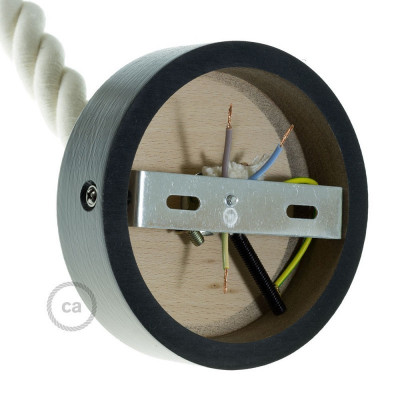 Wooden black ceiling rose kit for 2XL cord Creative-Cables