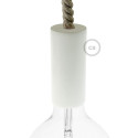 White wooden E27 lamp holder kit for XL cord Creative-Cables