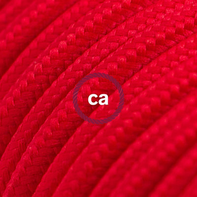 LAN Ethernet Cable Cat 5e without RJ45 plugs - Rayon Fabric RM09 Red Creative-Cables