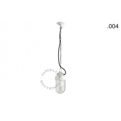 Hanging / wall lamp white porcelain with a glass shade ceilinglamp.o.023.w.glass004 E27 Zangra