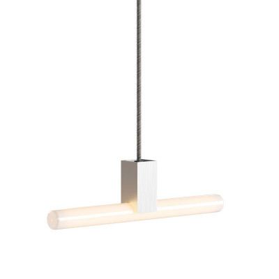 Pendant lamp with textile cable, S14d Syntax® lamp holder and metal details Creative-Cables