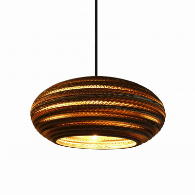 Ceiling oval hanging lamp made of cardboard - STONE 35 ecological lamp SOOA
