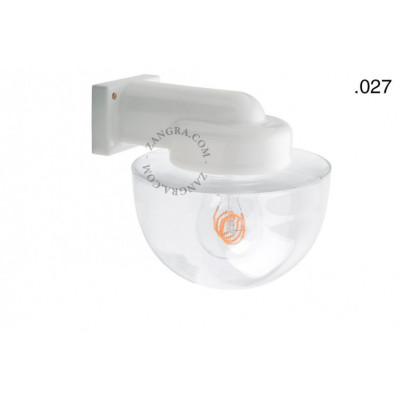 Lampa ścienna porcelana ze szklanym kloszem llight.o.004.w.glass027 Zangra