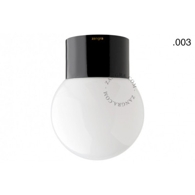 Black porcelain lamp with a glass shade light.o.005.c.b.glass003 E27 Zangra