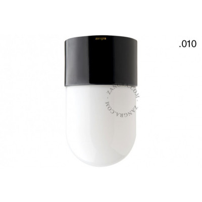 Black porcelain lamp with a glass shade light.o.005.c.b.glass010 E27 Zangra