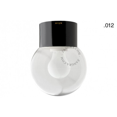 Black porcelain lamp with a glass shade light.o.005.c.b.glass012 E27 Zangra