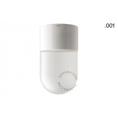 Porcelain lamp, white with a glass shade light.o.005.c.w.glass001 E27 Zangra