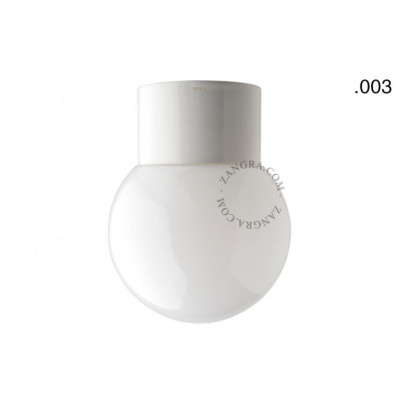 Porcelain lamp, white with a glass shade light.o.005.c.w.glass003 E27 Zangra