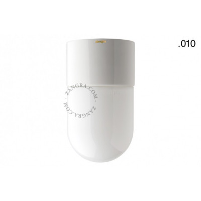 Porcelain lamp, white with a glass shade light.o.005.c.w.glass010 E27 Zangra
