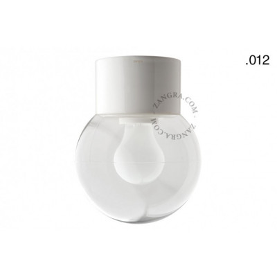 Porcelain lamp, white with a glass shade light.o.005.c.w.glass012 E27 Zangra