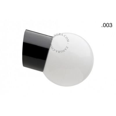 Lampa ścienna porcelana ze szklanym kloszem light.o.005.wa.b.glass003 Zangra