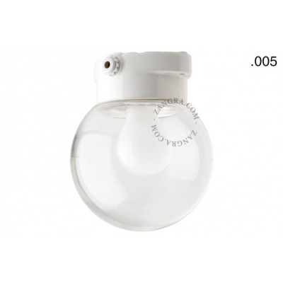 Porcelain wall lamp with a glass shade light.o.006.c.w.l.glass005 Zangra