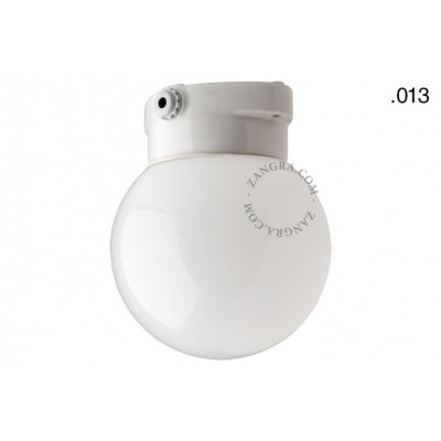 Lampa ścienna porcelana ze szklanym kloszem light.o.006.c.w.l.glass013 Zangra