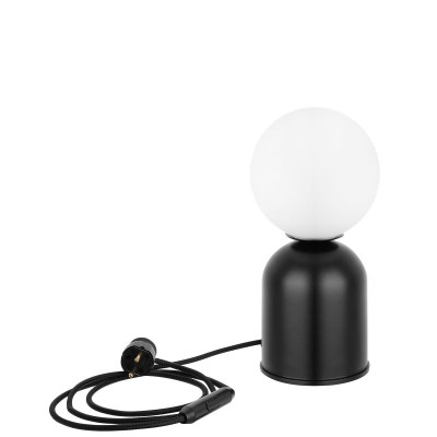 Lampa na stolik LUOTI ST czarna lampa stojąca ze szklanym kloszem UMMO