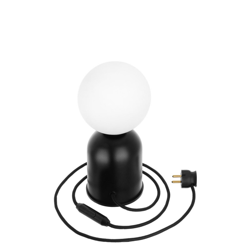 Lampa na stolik LUOTI ST czarna lampa stojąca ze szklanym kloszem UMMO