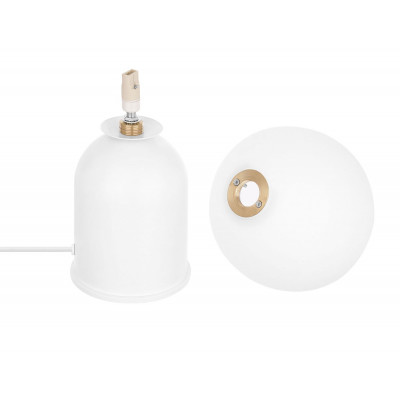 Lampa na stolik LUOTI ST biała lampa stojąca ze szklanym kloszem UMMO