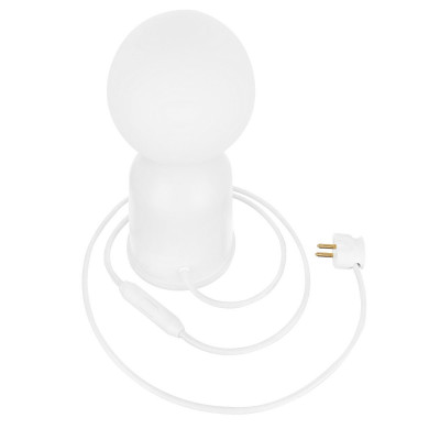 Lampa na stolik LUOTI ST biała lampa stojąca ze szklanym kloszem UMMO