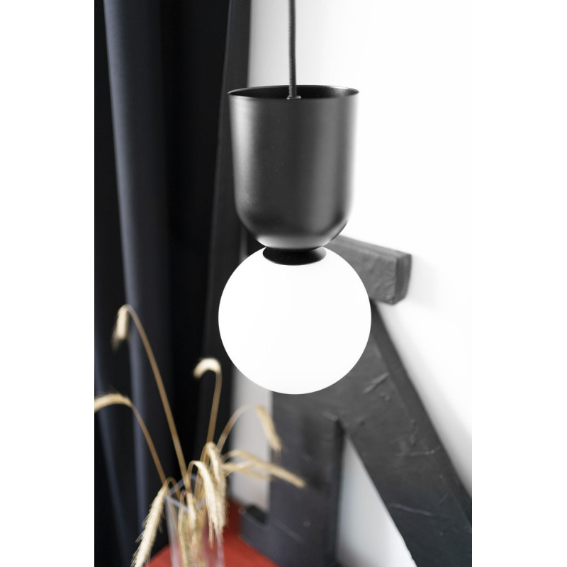 Ceiling lamp LUOTI black pendant lamp with a glass shade UMMO