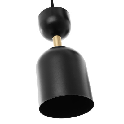 Lampa sufitowa SUPURU czarna lampa wisząca z mosiężną rurką UMMO