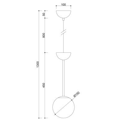 Lampa sufitowa GLADIO czarna lampa wisząca ze szklanym kloszem UMMO