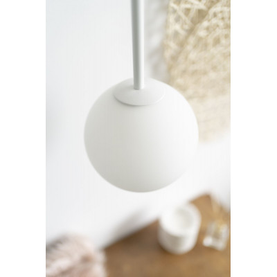 Ceiling lamp GLADIO white pendant lamp with a glass shade UMMO