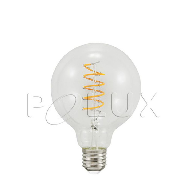 Dekoracyjna żarówka LED G95 4W przezroczysta barwa bardzo ciepła 2200K Polux