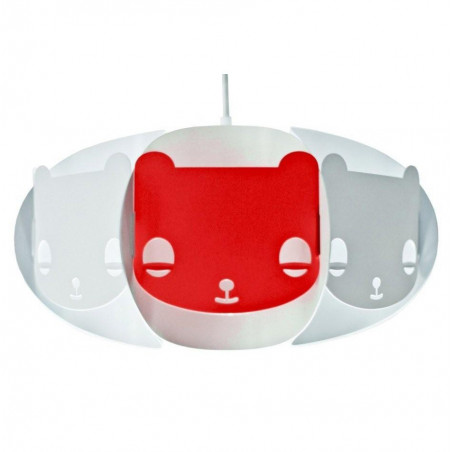 MISHKA white lampshade with a red shape Kafti DESIGN