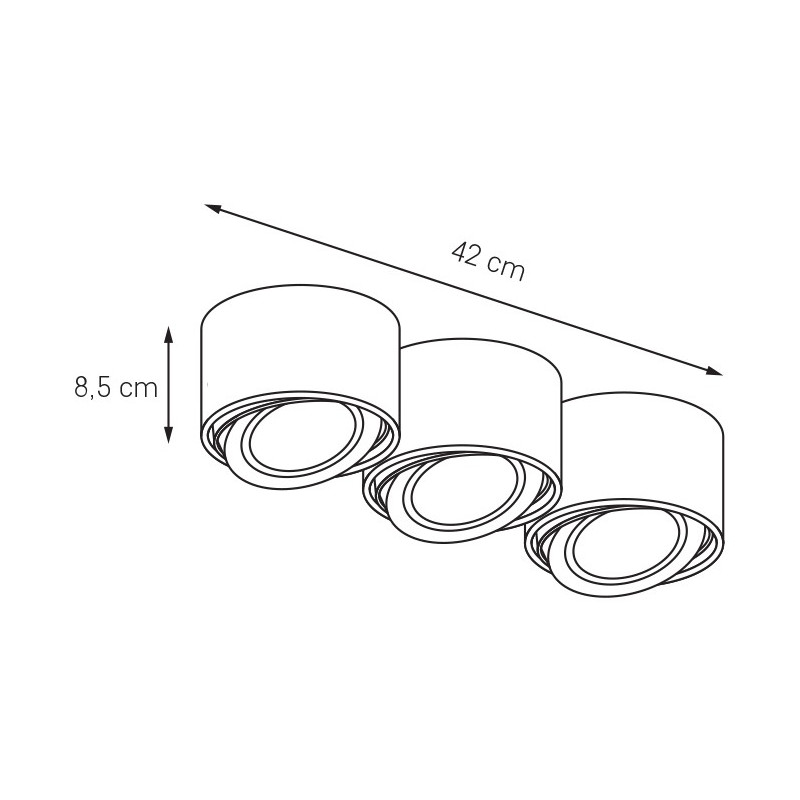 Lumos 3 surface-mounted ceiling lamp white | black